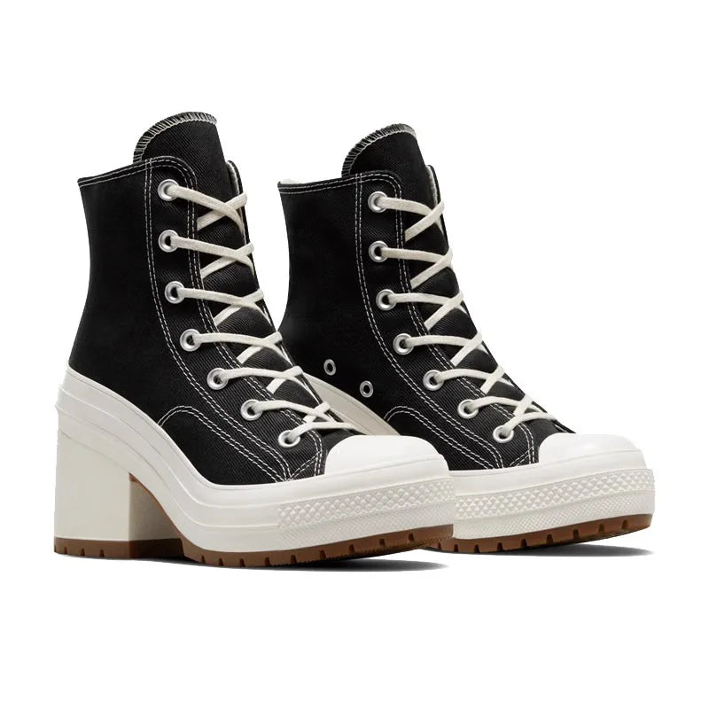 Fashionable High Top Canvas Shoes Classic Retro Casual Shoes Thick Soled Sports Shoes Height Increasing Breathable Women's Shoe