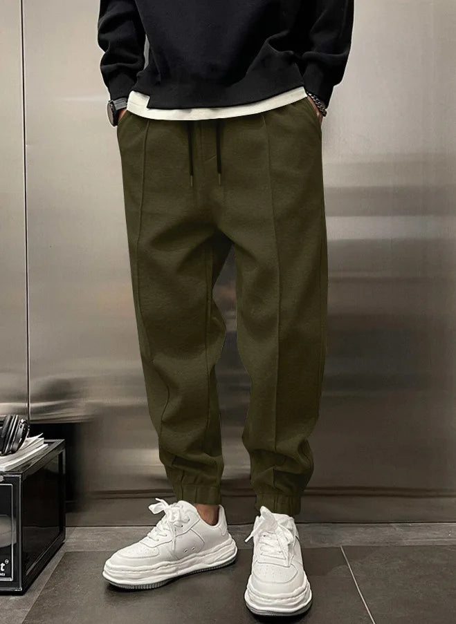 Men's Hip Hop Loose Fit Jogger Pants 2025 Thick Warm Fleece Sweatpants with Drawstring Elastic Cuffs for Casual Streetwear
