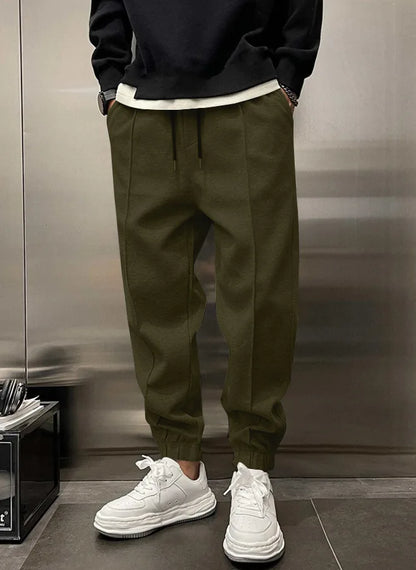 Men's Hip Hop Loose Fit Jogger Pants 2025 Thick Warm Fleece Sweatpants with Drawstring Elastic Cuffs for Casual Streetwear