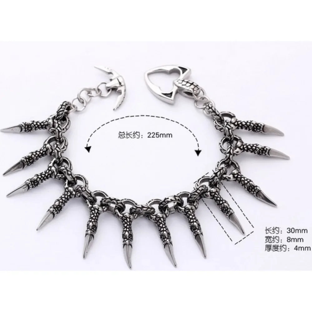 Fashionable Personalized Chains， Stainless Steel Dragon Claw Men's Bracelet