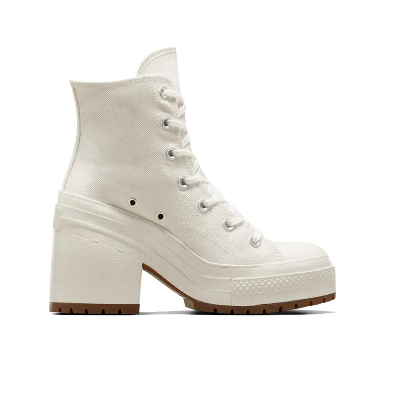 Fashionable High Top Canvas Shoes Classic Retro Casual Shoes Thick Soled Sports Shoes Height Increasing Breathable Women's Shoe