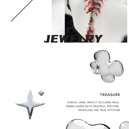 ZHUHE A Silver Blood Drop Necklace With A Spine On The Back, A Subculture Choker, Dark And Niche Gothic Cosplay