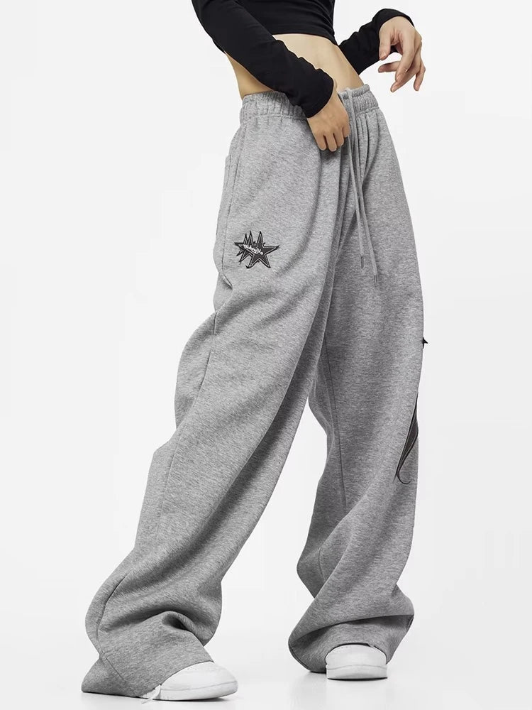 Women's Pants Fashion High Waist Hip Hop Trousers Woman Loose Jogging Sweatpants Casual Pant Wide Leg Trousers Streetwears New
