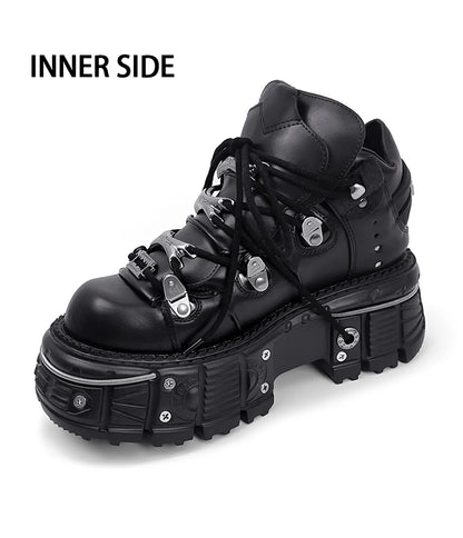 2025 New WoMen's Platform Russian Heavy Metal Punk Increase Height Daddy Shoes Men