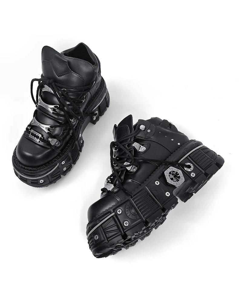 2025 New WoMen's Platform Russian Heavy Metal Punk Increase Height Daddy Shoes Men