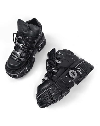 2025 New WoMen's Platform Russian Heavy Metal Punk Increase Height Daddy Shoes Men