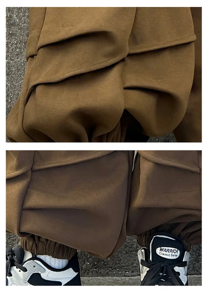 2025 Hot Sale Loose Hip-hop Pants For Girl Kids Fashion High Street Child Black Burgundy Chocolate Trousers Streewear Trackpants