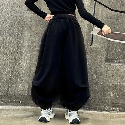 2025 Hot Sale Loose Hip-hop Pants For Girl Kids Fashion High Street Child Black Burgundy Chocolate Trousers Streewear Trackpants