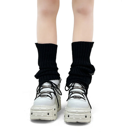 2025 Cyberpunk Heavy Metal Women's Small Height Increasing Lace-up Men Tabby Dark Goth Rock Platform Shoes 8cm