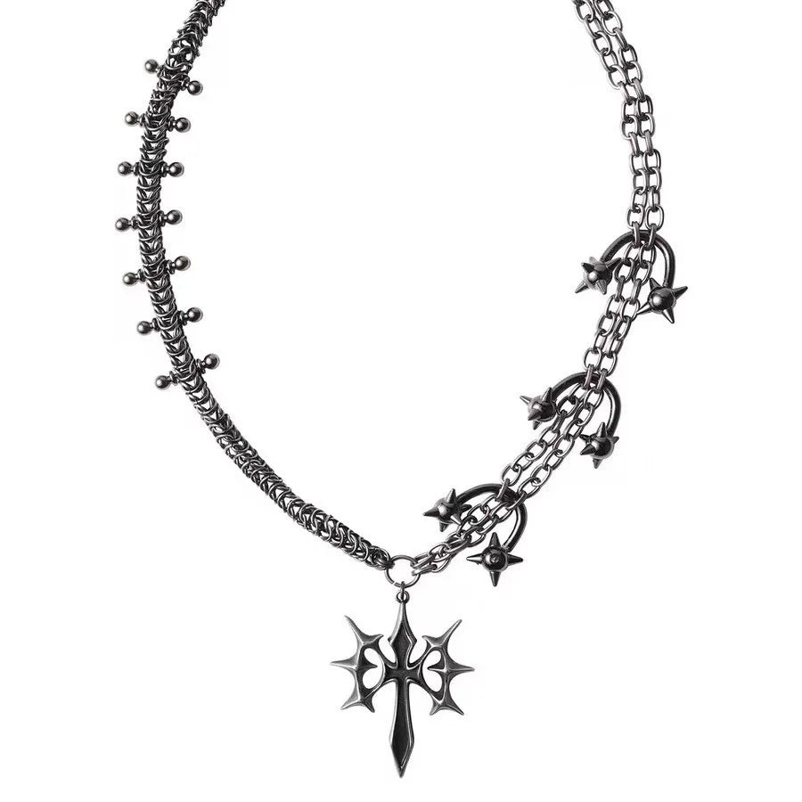 Original punk gothic subculture retro cross heavy industry necklace and neck decoration