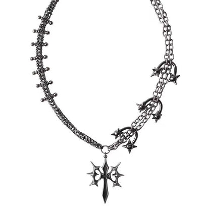 Original punk gothic subculture retro cross heavy industry necklace and neck decoration