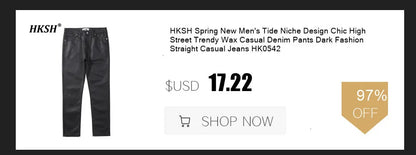 HKSH Spring Autumn Men Punk Waste Land Pleated Asymmetric Loop Vintage Washed Cotton Jacket Techwear Dark Motorcycle Coat HK4372