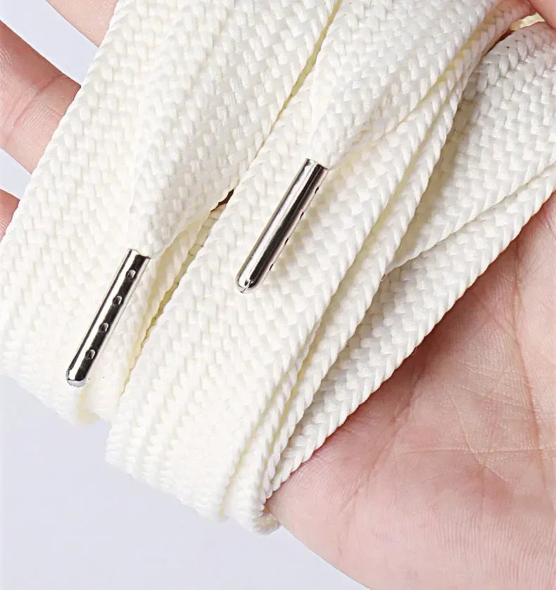 2CM Width Classic Shoelace Casual Teenis Shoe Laces Flat Shoelaces for Sneakers Length 130CM PVC/Metal Head Shoes Accessories