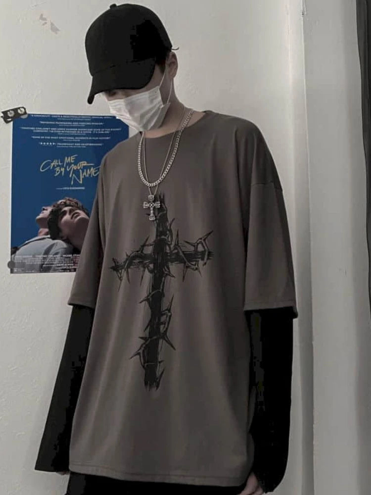 Men T Shirts autumn men Clothes anime casual Long Sleeved Oversized Y2K T-Shirt Harajuku Streetwear Academia Hip Hop tee tops