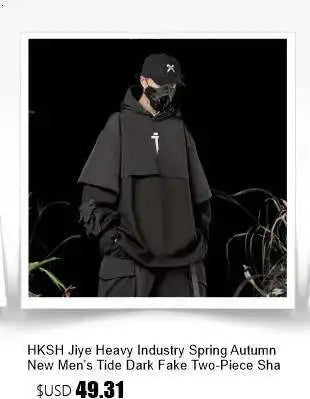 HKSH Autumn Winter Men's Tide Punk Dark Deconstruction Vintage 3D Pockets Techwear High Sense Hooded Cotton Padded Jacket HK3329