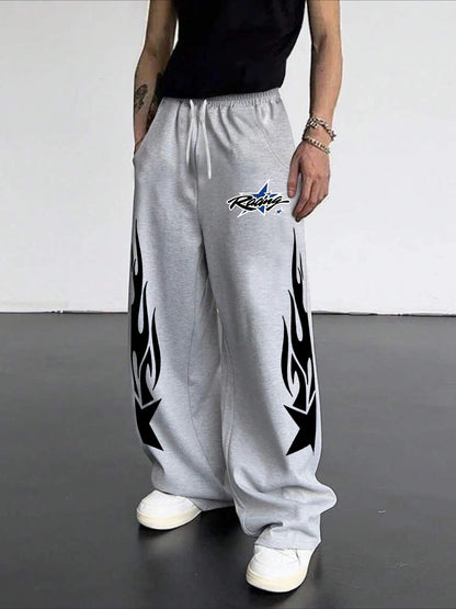 Hip-hop Trend Design Star Men's Casual Sports Jogging Pants Campus Spring New Street Casual Style Wide-leg Pants