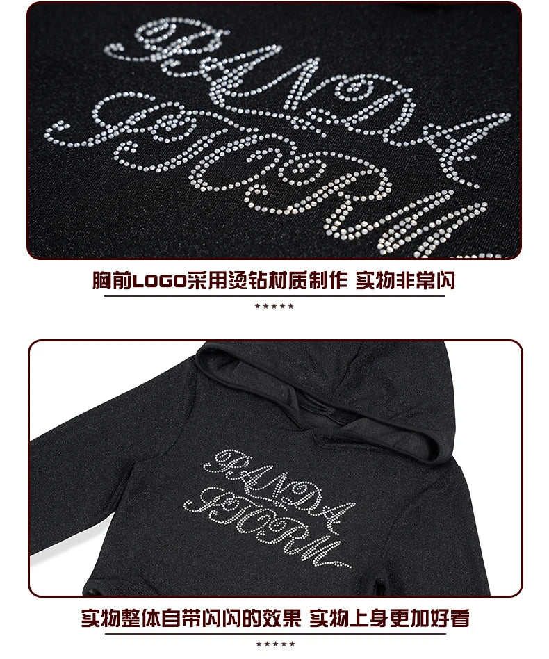 Fashion Girls Hip Hop Dance Clothing Long Sleeves Tops Baggy Pants Kids Jazz Kpop Performance Costume Street Dance Wear BL17513