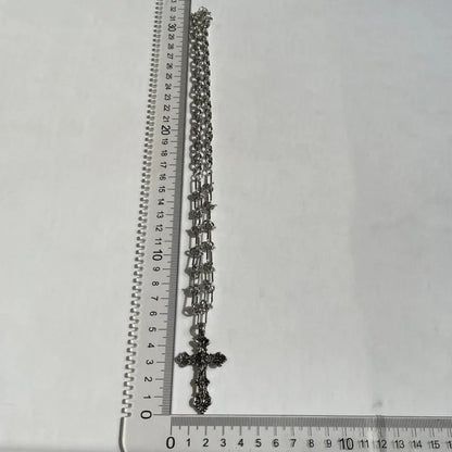 GANEMLY 316L Stainless Steel Casting Metal Cross Pendant Necklace For Men Women Punk Hip Hop Chain Collar Jewelry Waterproof