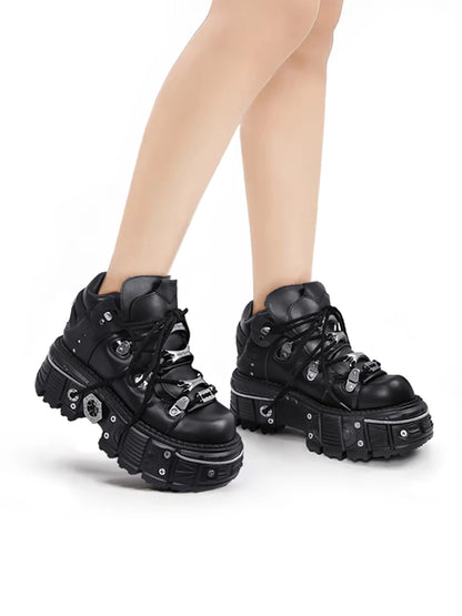 2025 New WoMen's Platform Russian Heavy Metal Punk Increase Height Daddy Shoes Men