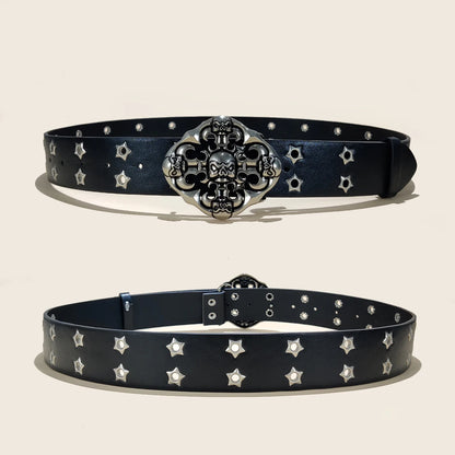 New Rivet Punk Wide Belt Popular for Women Personalized and Spicy Fashionable and Versatile Retro Belt Gift For Women and men