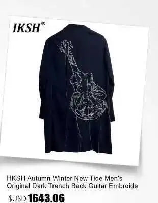 HKSH Spring Autumn New Men's Tide Punk Splice Jackets Split Burr Washed Retro Waste Land Chic Coat Dark Cotton Streetwear HK2418