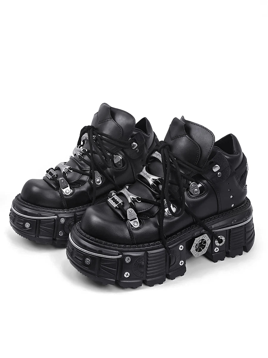 2025 New WoMen's Platform Russian Heavy Metal Punk Increase Height Daddy Shoes Men