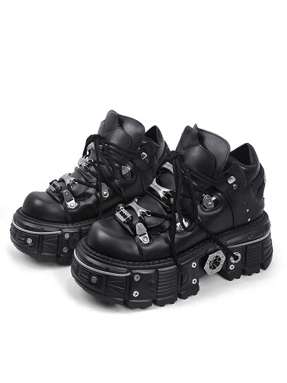 2025 New WoMen's Platform Russian Heavy Metal Punk Increase Height Daddy Shoes Men