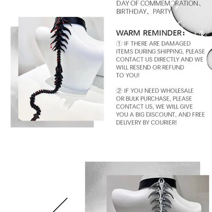 ZHUHE The New Gothic Style Spinal Necklace Is A Jewelry Accessory For Men And Women As A Party Gift