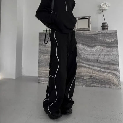 Hippie Wide Loose Baggy Straight Summer Casual Pants Man Hip Hop Trousers for Men Thin Mens Clothing Harajuku Fashion New in Y2k