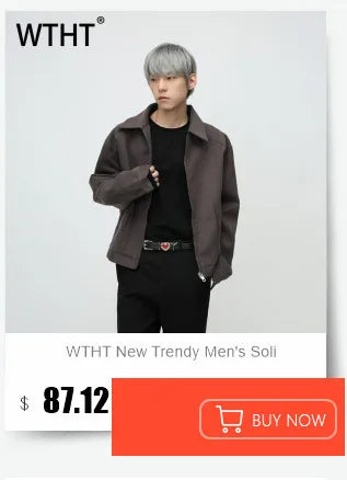 WTHT Fashion Men's Leather Spliced Metal High Street Coats Trendy American Style Zipper Lapel Jackets Male 2025 Autumn 2A2063