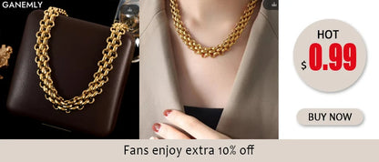 GANEMLY 316L Stainless Steel Casting Metal Cross Pendant Necklace For Men Women Punk Hip Hop Chain Collar Jewelry Waterproof