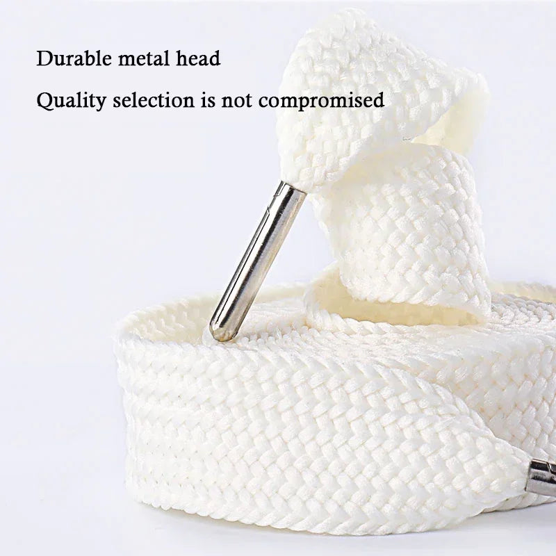 2CM Width Classic Shoelace Casual Teenis Shoe Laces Flat Shoelaces for Sneakers Length 130CM PVC/Metal Head Shoes Accessories
