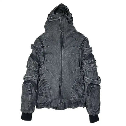 HKSH Autumn Winter Men's Tide Punk Dark Deconstruction Vintage 3D Pockets Techwear High Sense Hooded Cotton Padded Jacket HK3329
