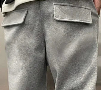 Men's Hip Hop Loose Fit Jogger Pants 2025 Thick Warm Fleece Sweatpants with Drawstring Elastic Cuffs for Casual Streetwear