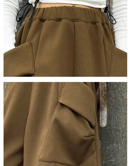 2025 Hot Sale Loose Hip-hop Pants For Girl Kids Fashion High Street Child Black Burgundy Chocolate Trousers Streewear Trackpants