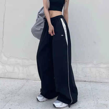 Women Casual Joggers Pants Fashion Streetwear Oversized Sports Wide Leg Pants Hip Hop Y2k Sweatpants High Waist Baggy Trousers