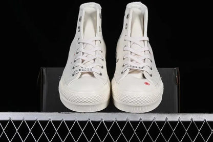 2025 New Thick Bottom High Top Couple Shoes Yellow And Red Men's And Women's Canvas Shoes Rubber Sole Spring Autumn Season